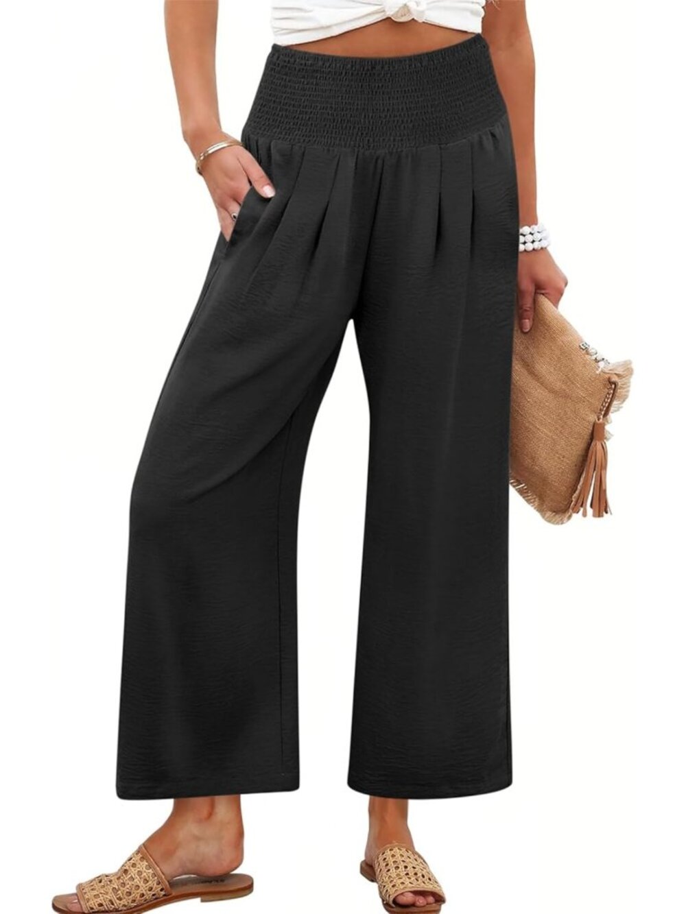 Chic Women's Wide Leg Palazzo Pants with Pockets | Trendy Summer Fashion